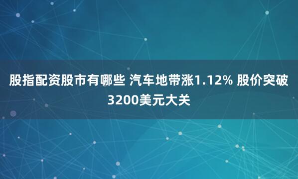股指配资股市有哪些 汽车地带涨1.12% 股价突破3200美元大关